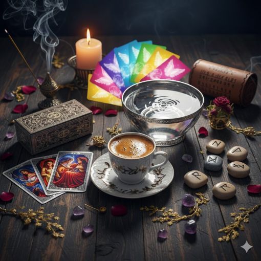 Mistik Altılı Fal Mistik Altılı Fal Seansı: Kahve, Tarot, Su ve Runik Taşlarla Halit’ten Derinlemesine Rehberlik
